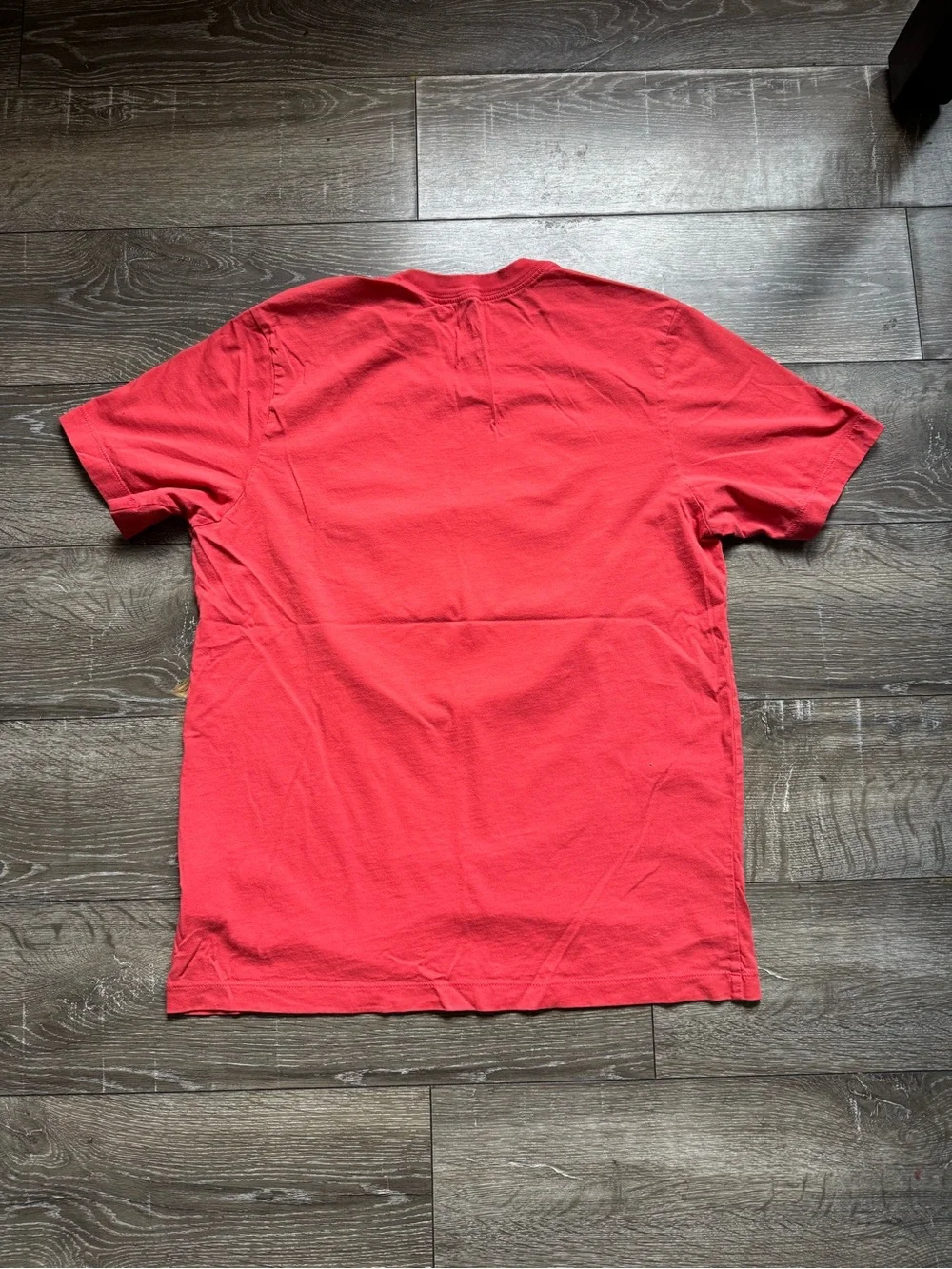 Jordan Red Short-Sleeve Tee with Blue and White Graphic